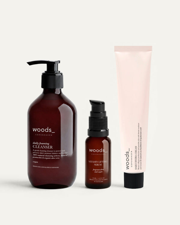 Woods Copenhagen 3-Step Routine – hudplejesortiment til normal hud