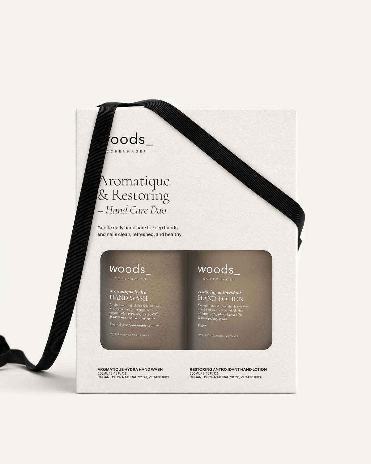 Woods Copenhagen Aromatique & Restoring Hand Care Duo – sæt med håndsæbe og håndlotion